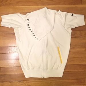 Nike Live Strong White Short Sleeve Hoodie
